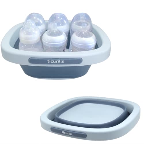 Collapsible Baby Bottles Wash Basin, Ideal Gifts for Baby & Moms, Multi-Purpose Wash Basin for Babies Bottles and Breast Pump, Babies Essentials for Newborns Infant Travel, Trips, Camping