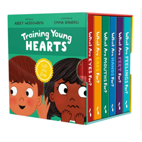 Training Young Hearts Board Books Boxed Set: 6 Lift-the-Flap Board Books & Guide for Grown-Ups (Christian Books for Babies, Toddlers, Preschoolers & ... For? Mouths, Feet, Ears, Eyes, Feelings)