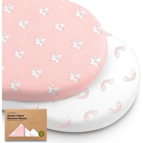 Amazon.com : 2-Pack Organic Baby Bassinet Sheets Boys, Girls - 100% Cotton Bassinet Mattress Sheets Compatible with Halo Bassinest Swivel Sleeper, Graco, Baby Delight, Universal Bassinet Fitted Sheets (Herb) : Baby