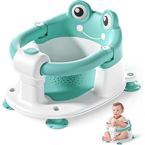 Baby Bath Seat for Babies 6 Months & up Non-Slip Toddler Bath Seats for Sitting Up Infant Bathtub Chair with Suction Cups and Soft Cushion for Baby Shower Tub Seat