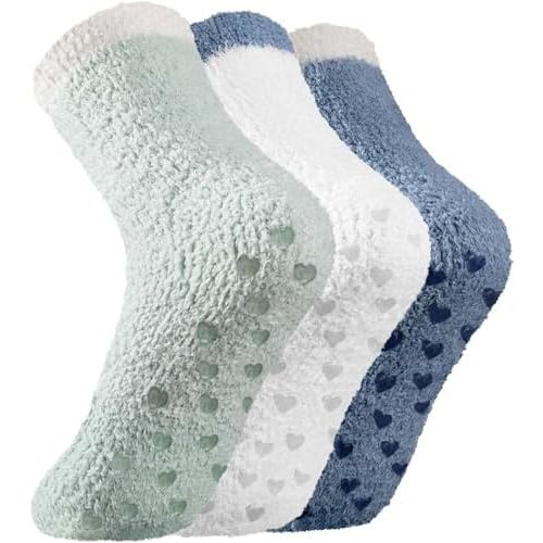 Premillow Slipper Socks for Women - Fuzzy Socks for Women, Womens Non Slip Fluffy socks Hospital Cozy socks with Grips