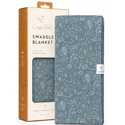 Copper Pearl Swaddle Blankets for Newborns | Soft Stretchy Receiving Blankets for Boys and Girls | Large 46 x 46 Inch Baby Blankets | Lightweight and Breathable Swaddles | Hogwarts