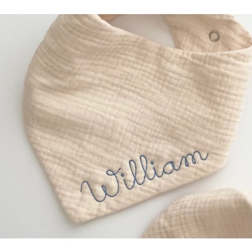 Personalized Embroidered Muslin Bib