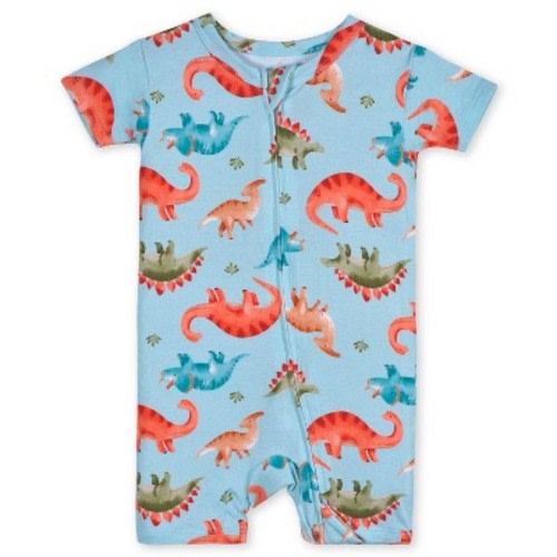 Gerber Buttery-Soft Snug Fit Short Sleeve Romper - Snugosaurous - 12 Months