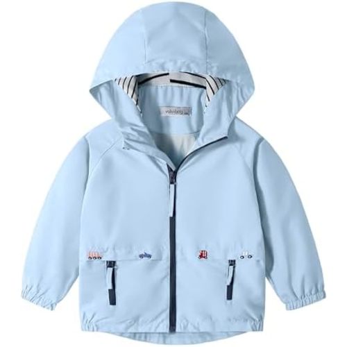 Volunboy Toddler Boys Windbreaker Casual Outerwear Kids Lightweight Zip Hooded Jacket Baby Cute Dust Coat