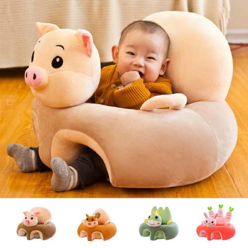 Baby Support Chair Infant Sitting Learning Sofa with Soft Fleece Animals Design Non-Slip Bottom for Spine Protection and Comfortable Play Seating Seasonal Savings for the Holidays