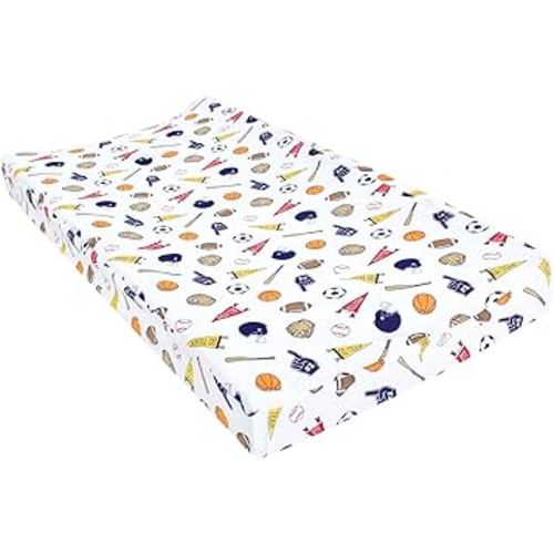 Hudson Baby Unisex Baby Changing Pad Cover, Sports Fan, One Size