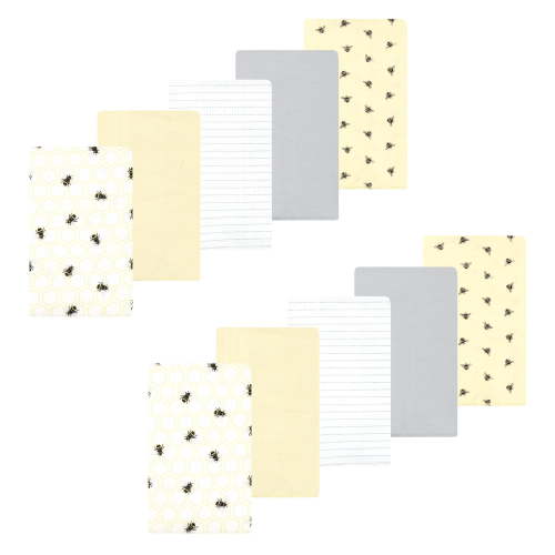 Luvable Friends Hudson Baby Flannel Burp Cloths 10pk, Golden Bees