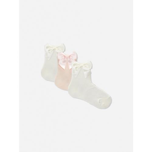 3-Pack Satin Bow Socks