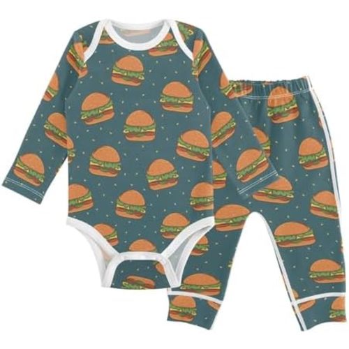 vvfelixl Baby Bodysuits Pants Sets White Gooses Long Sleeve Baby Clothes for Boys Girls 0-24M
