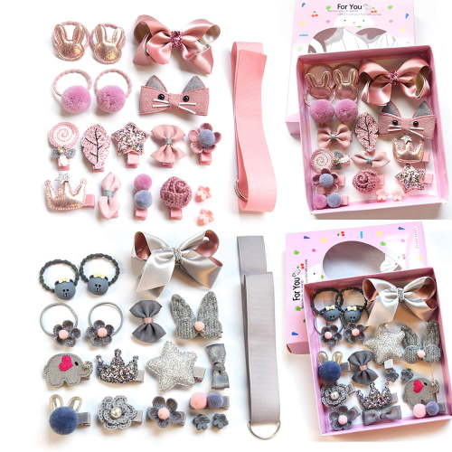 36PCS Baby Girl's Hair Accessories Clips Cute Hair Bows Baby Elastic Hair Ties Gift Box
