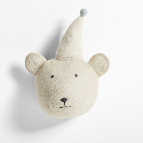 Felt Bear Animal Head Wall Decor