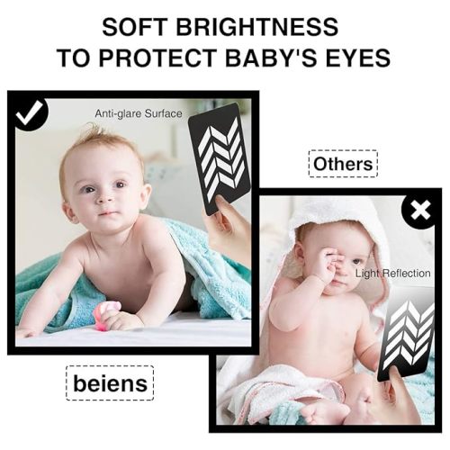 beiens High Contrast Baby Flashcards, Newborn Brain Development Toys, Visual Stimulation Learning Activity Cards, 20 PCs 40 Pages 5.5'' x 5.5'' Educational Infants Gift - Black & White(for 0-3 Months)