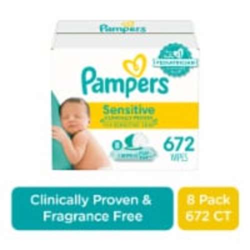 Pampers Sensitive Perfume Free Baby Wipes, 8 pk