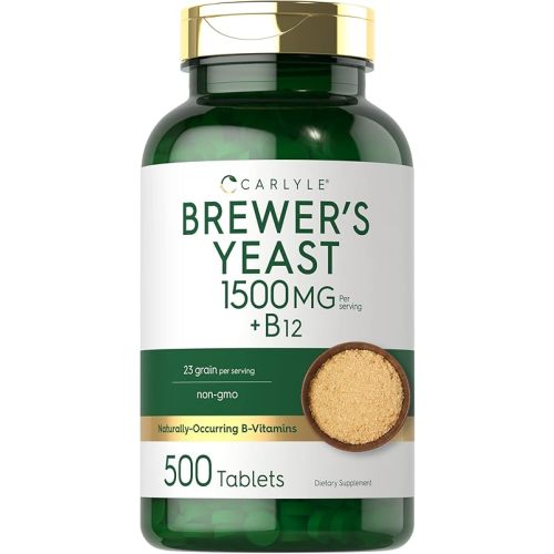 Carlyle Brewers Yeast Tablets with Vitamin B12 | 1500mg | 500 Count