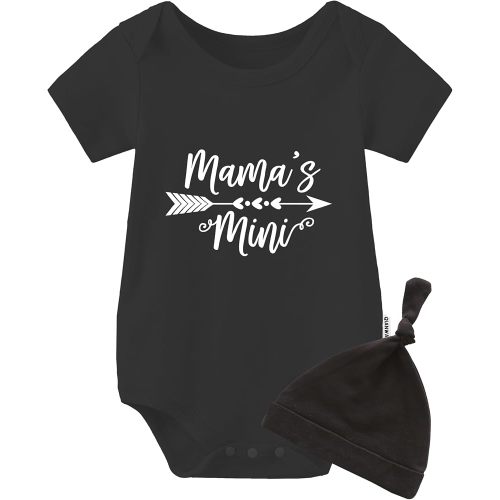Baby Twins Bodysuit Mama's Mini Infant Baby Clothes Cute Toddler Outfits Twin Unisex Rompers With Hat