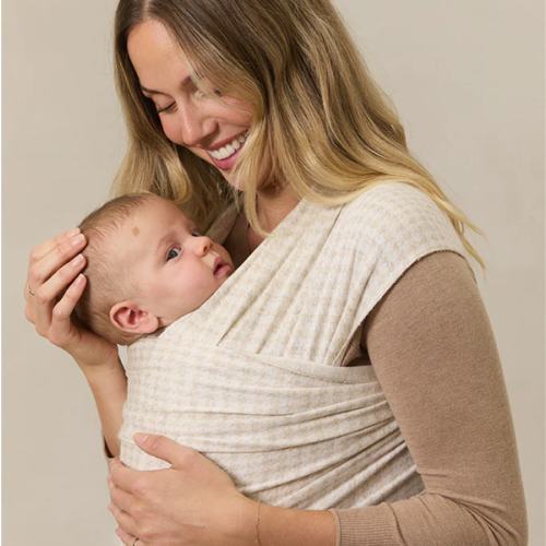 Solly Baby Cream Houndstooth Wrap