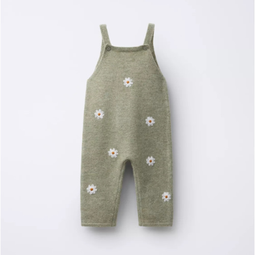 DAISY EMBROIDERED LONG OVERALLS - Light green | ZARA United States