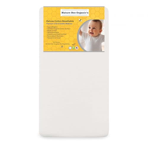 Premier Breathable Crib & Toddler Mattress I 100% Breathable I GreenGuard Gold Certified I 100% Hypoallergenic I 5 inch Crib Mattress