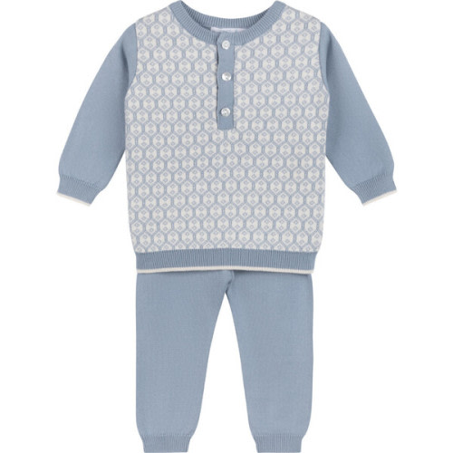 Boys Diamond Jacquard Knit Set Navy - Feltman Brothers | Maisonette