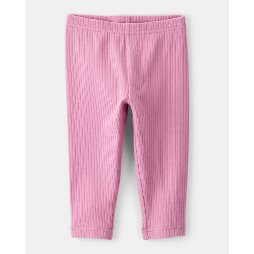 Baby Girl Cotton Ribbed Stretch Leggings - Purple - Carter's | Carter's