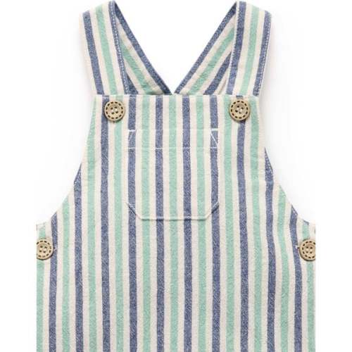 Striped Overalls Iguana Stripe - Purebaby | Maisonette
