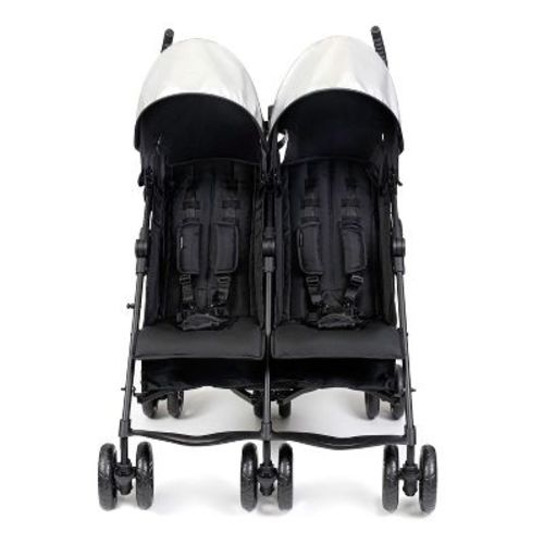 Ingenuity 3D Lite Double Convenience Stroller - Black: 5-Point Harness, Metal Frame, EVA Tires, 22 lb Weight