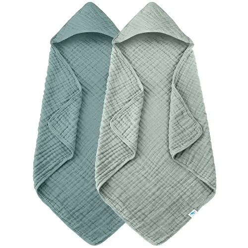 SWEET DOLPHIN Baby Bath Towels Muslin 2 Pack