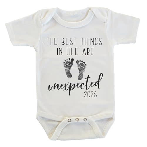 Witty and Bitty The Best Things in Life Are Unexpected Pregnancy Reveal Announcement Onesie/Bodysuit