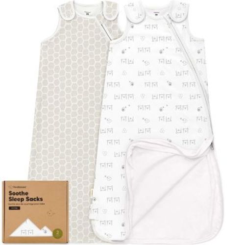 KeaBabies 2-Pack Sleep Sacks for Babies, Soothe Sleeping Sack Wearable Blanket, Infant, Toddler, Newborn Swaddle Sack