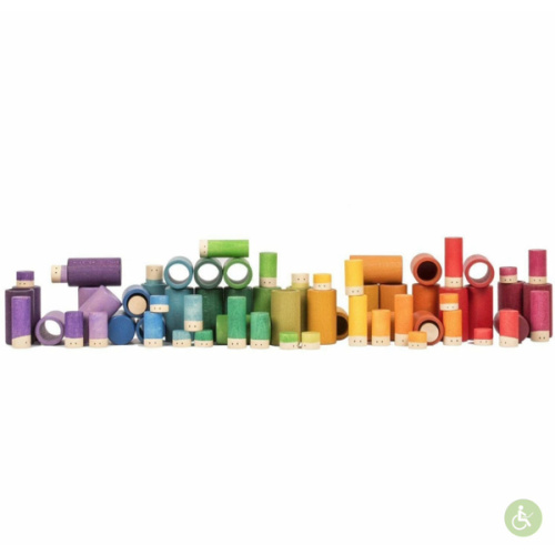 Grapat Lola Building Set – Wooden Rainbow Toy for Creative Play – The Natural Baby Company