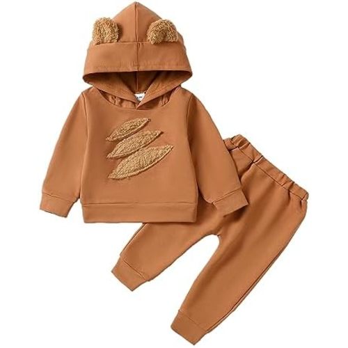 Toddler Baby Boy Clothes Infant Newborn Boy Outfit Long Sleeve Hoodie Sweatshirt Pants Fall Winter Clothes Set