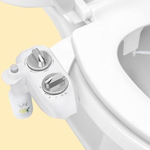 LUXE Bidet Whift 185 Bidet With Built-In Deodorizing Spray, Non-Electric Cold Water Bidet Attachment For Toilet Seat, Lemon Spray Included, Easy Slide-In Install, Rear & Feminine Wash (Chrome)