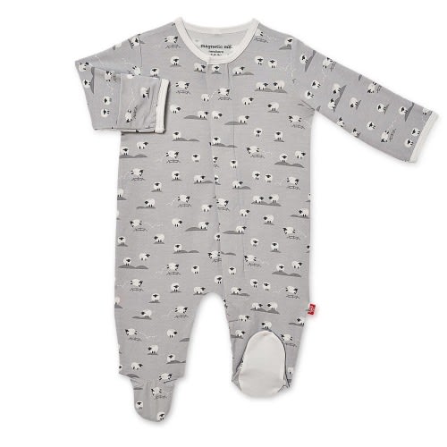 gray baa baa baby modal magnetic footie