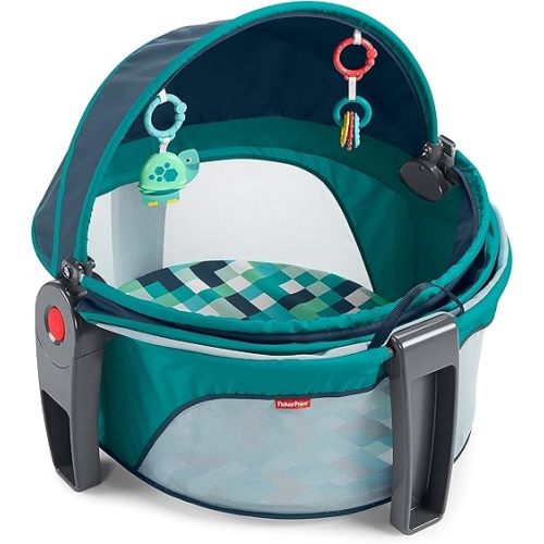 Fisher-Price On-the-Go Baby Dome - Pixel Forest, portable travel play space with canopy and toys
