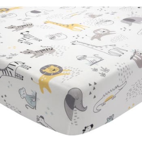 Animal Jungle Soft 100% Cotton Jersey Baby Fitted Crib Sheet
