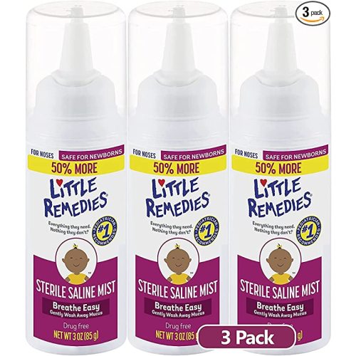 Little Remedies Sterile Saline Nasal Mist | Safe for Newborns | 2 FL OZ | 3 Pack