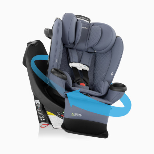 Evenflo Revolve360 Extend All-in-One Rotational Car Seat with Green & Gentle Fabric - Flint