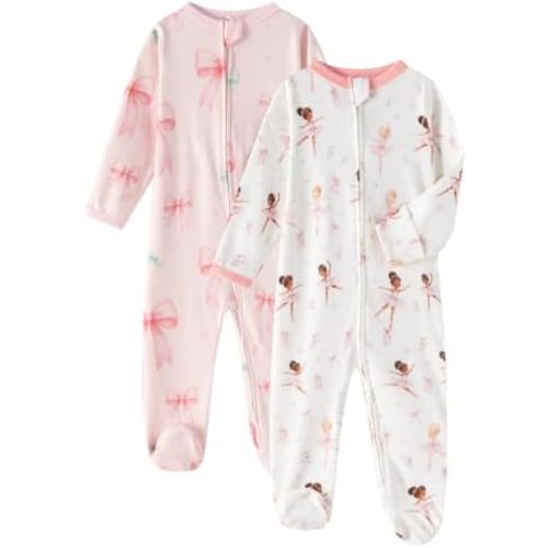 GUISBY Baby Footed Pajamas Cotton Zipper Sleeper, 0-18M