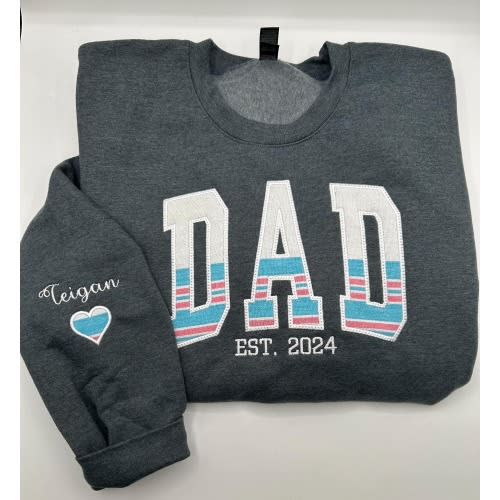 Embroidered Mom Baby Hospital Blanket Fleece Sweatshirt - Arched Design