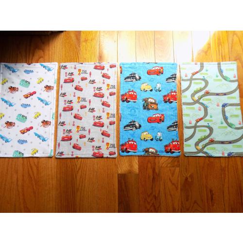 Set of 4 Cars Movie Burp Cloths - Baby Shower Gift