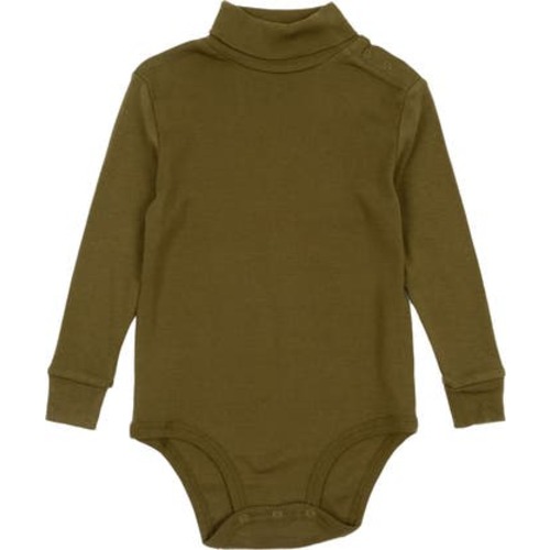 Cotton Boho Solid Turtleneck Bodysuit, 0-6M
