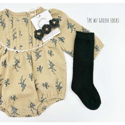 Mabel Long Sleeve Romper – Olive and Cradle