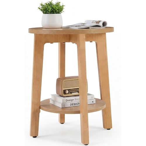 DUMOS Small Round End Tables for Living Room, Small Spaces