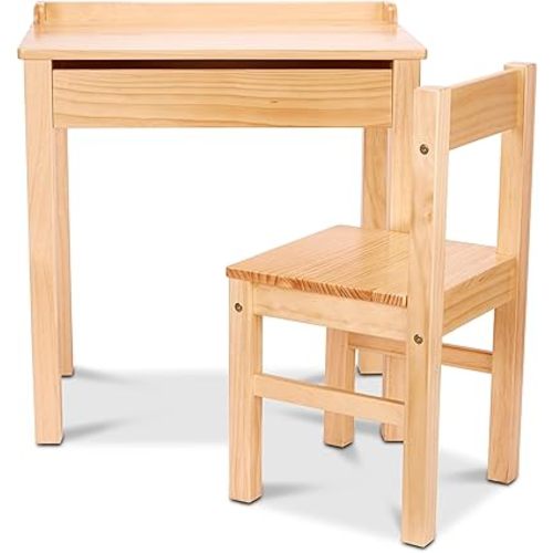 Melissa & Doug Wooden Lift-Top Desk & Chair - Honey