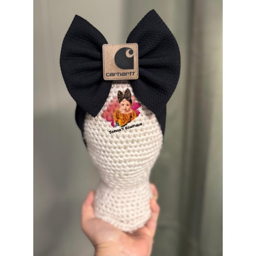 Carhartt Inspired Baby Headwrap |  Baby Bow Headband | Neutral Baby Girl Headband | Soft Stretchy Newborn Bow | Handmade