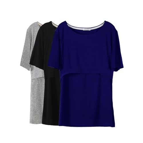 Smallshow Women's Maternity Nursing Tops Short Sleeve Breastfeeding Clothes