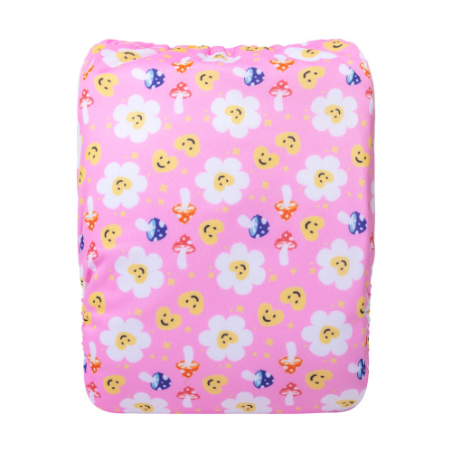 ALVABABY Print Cloth Diaper - One Size Adjustable Washable & Reusable Diaper for Babies and Toddlers (Pink Flowers, H442A)