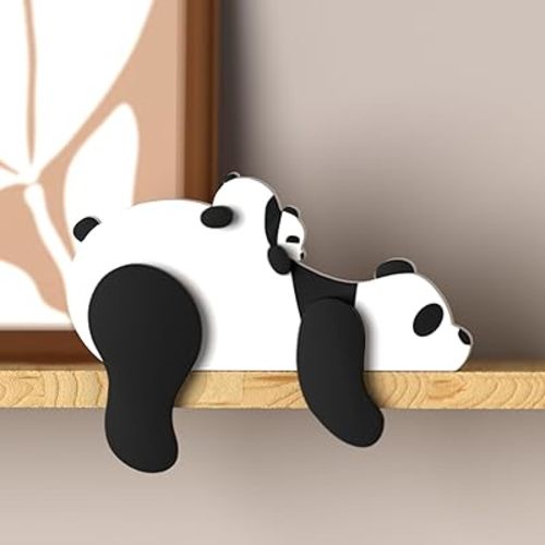 Putska Woodland Nursery Decor - Wooden Animal for Baby Boy Nursery Decor, Forest Decoration for Room, Shelf, Bedroom (Panda)