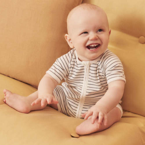 Zip Summer Sleepsuit Grey / 0 - 3 M